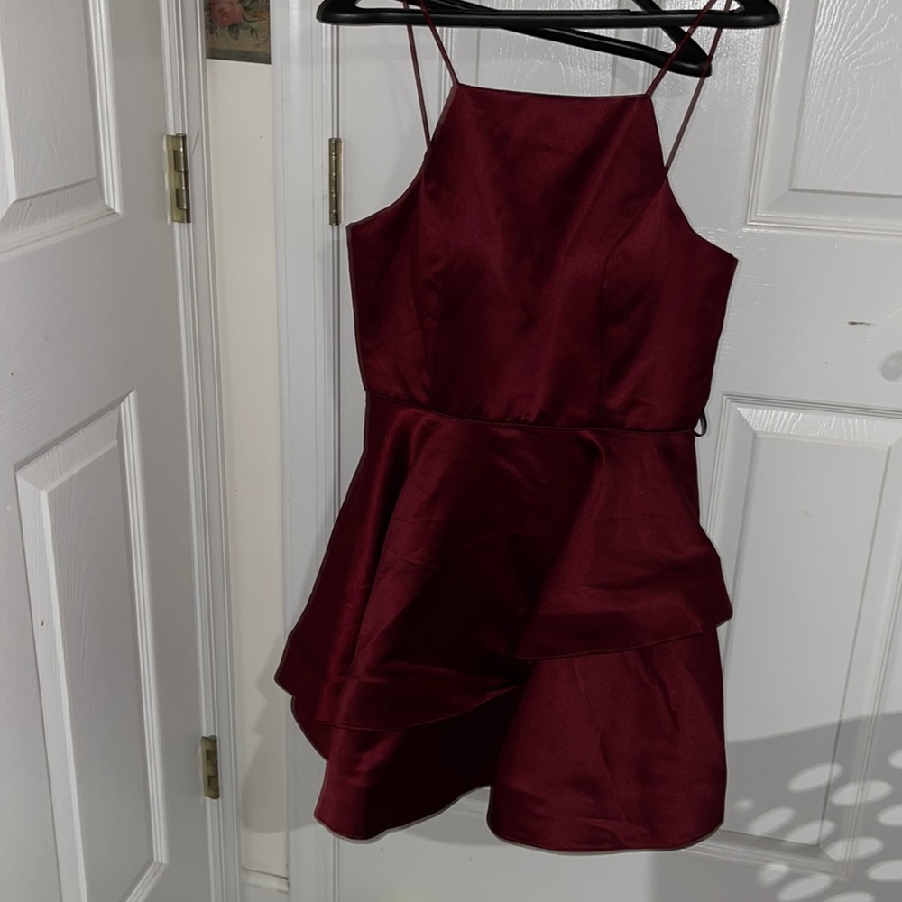 Red halter dress for special events.